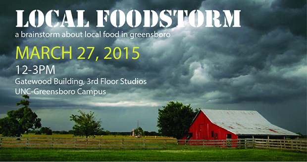 Students, faculty, and community members across Greensboro are invited to FOODSTORM - a local brainstorm about Greensboro's food needs.