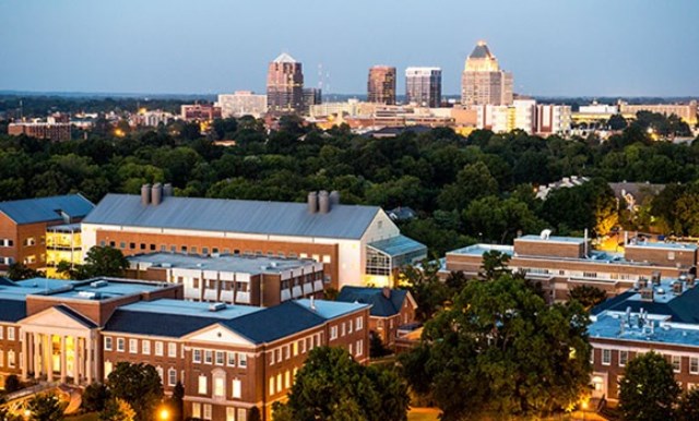 skyline of UNCG and downtown Greensboro