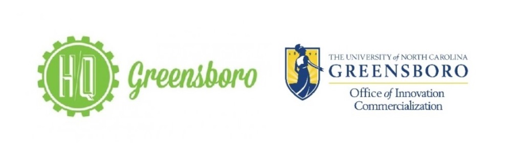 logos for hq greensboro and uncg office of innovation commercialization